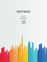 ( mẫu powerpoint ) city buildings silhouettes and colors powerpoint templates widescreen 