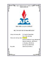 BÀI TIỂU LUẬN CUỐI kỳ dự án sản XUẤT BAO bì GIẤY 