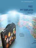 ( mẫu powerpoint ) suitcase on globe map business PPT templates standard 