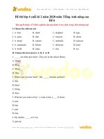 de thi lop 4 cuoi ki 2 mon tieng anh nang cao de 6 