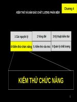 Bài giảng Kiểm thử và đảm bảo chất lượng phần mềm: Chương 4