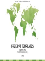 ( mẫu powerpoint ) colorful green detailed world map vector powerpoint templates widescreen 