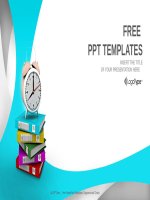 ( mẫu powerpoint ) alarm clock and books education PPT templates widescreen 