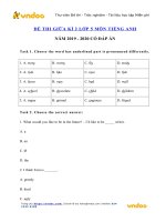 de kiem tra giua ki 2 lop 5 mon tieng anh nam 2019 2020 
