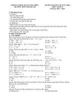 Hướng dẫn ôn tập giữa kì 1 Toán 8 năm 2022 - 2023 THCS Thanh Am Hà Nội