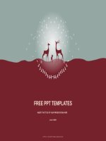 ( mẫu powerpoint ) christmas card with deer family recreation PPT templates standard 