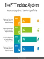 ( mẫu powerpoint ) paper card bar chart powerpoint diagram template 
