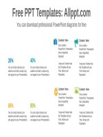 ( mẫu powerpoint ) four battery graphs powerpoint diagram template 