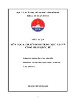 TIỂU LUẬN MÔN HỌC LỊCH SỬ PHONG TRÀO CỘNG SẢN VÀ CÔNG NHÂN QUỐC TẾ
