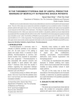 IS THE THROMBOCYTOPENIA ONE OF USEFUL PREDICTIVE 