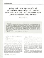 Đánh giá thực trạng một số yếu tố tác động đến chất lượng môn giáo dục thể chất của sinh viên trường đại học thương mại 