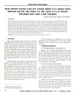 Giải pháp nâng cao kỹ năng mềm của sinh viên ngành quản trị dịch vụ du lịch và lữ hành trường đại học lâm nghiệp 