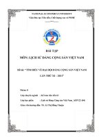 MÔN LỊCH sử ĐẢNG CỘNG sản VIỆT NAM đề tài tìm HIỂU về đại hội ĐẢNG CỘNG sản VIỆT NAM lần THỨ XI 2011 