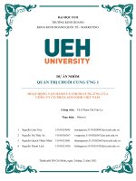 DỰ án NHÓM QUẢN TRỊ CHUỖI CUNG ỨNG 1 HOẠT ĐỘNG vận HÀNH và CHUỖI CUNG ỨNG của CÔNG TY cổ PHẦN ACECOOK VIỆT NAM 