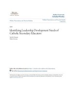 Identifying Leadership Development Needs of Catholic Secondary Ed