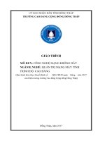 Giáo trình Công nghệ mạng không dây (Nghề Quản trị mạng máy tính  Cao đẳng)