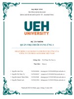 DỰ án NHÓM QUẢN TRỊ CHUỖI CUNG ỨNG 1 HOẠT ĐỘNG vận HÀNH và CHUỖI CUNG ỨNG của CÔNG TY cổ PHẦN ACECOOK VIỆT NAM 