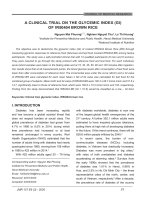 A CLINICAL TRIAL ON THE GLYCEMIC INDEX (GI) 