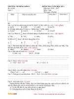 de thi hoc ki 2 mon toan lop 5 truong TH dong kho 1 nam 2016 2017 