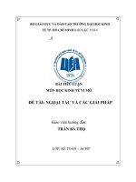 TIỂU LUẬN môn học KINH tế VI mô đề tài NGOẠI tác và các GIẢI PHÁP 