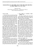 Ảnh hưởng của độ thiếu hụt nước đến sinh trưởng và phát triển của cây ngô