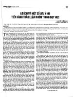 Lợi ích và một số lưu ý khi tiến hành thào luận nhóm trong dạy học