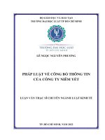 Luận văn Pháp luật về công bố thông tin của công ty niêm yết