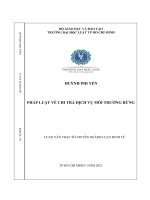 Luận văn pháp luật về chi trả dịch vụ môi trường rừng