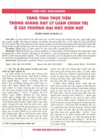 Tặng tính thực tiễn trong giảng dạy lý luận chính trị ở các trường đại học hiện nay