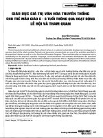 Giáo dục giá trị văn hóa truyền thống cho trẻ mẫu giáo 5-6 tuổi thông qua hoạt động lễ hội và tham quan