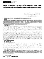 Phân tích động lực học Tiếng Anh của sinh viên thông qua các nghiên cứu trong nước và ngoài nước