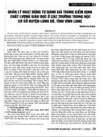 Quản lý hoạt động tự đánh giá trong kiểm định chất lượng giáo dục ở các trường THCS huyện Long Hồ tỉnh Vĩnh Long