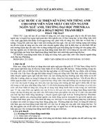 Các bước cải thiện kĩ năng nói tiếng Anh cho sinh viên năm nhất chuyên ngành ngôn ngữ anh, trường Đại học phenikaa thông qua hoạt động tranh biện