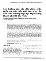 Ảnh hưởng của các đặc điểm nhân khẩu học đến hiểu biết tài chính của sinh viên Trường Đại học Ngân hàng Thành phố Hồ Chí Minh