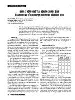 Quản lý hoạt động trải nghiệm cho học sinh ở các trường tiểu học huyện Tuy Phước; tỉnh Bình Định