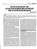 Học tập và làm theo chữ “Liêm” của Chủ tịch Hồ Chi Minh để nâng cao phẩm chất, năng lực cua đội ngũ nhà giáo hiện nay