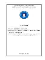 Giáo trình Hệ thống giám sát (Nghề Truyền thông và mạng máy tính  Trung cấp)