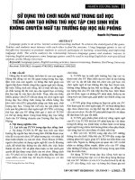 Sử dụng trò chơi ngôn ngữ trong giờ học tiếng Anh tạo hứng thú học tập cho sinh viên không chuyên ngữ tại Trường Đại học Hải Phòng