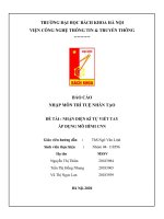 BÁO cáo NHẬP môn TRÍ TUỆ NHÂN tạo đề tài  NHẬN DIỆN kí tự VIẾT TAY áp DỤNG mô HÌNH CNN 