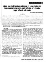 Nâng cao chất lượng giáo dục lý luận chính trị cho sinh viên đại học - một số vấn đề lý luận