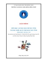 Giáo trình Lắp ráp, bảo trì máy tính (Ngành Quản trị mạng máy tính - Trung cấp)