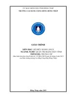 Giáo trình Hệ điều hành Linux (Ngành Quản trị mạng máy tính  Trung cấp)
