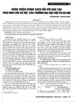 Hoàn thiện chính sách đối với đào tạo theo nhu cầu xã hội của Trường Đại học Nội vụ Hà Nội