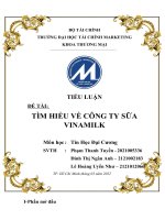 TIỂU LUẬN ĐỀ TÀI TÌM HIỂU VỀ CÔNG TY SỮA VINAMILK