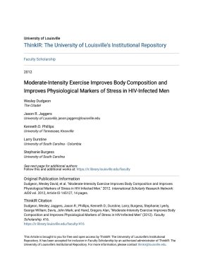Moderate-Intensity Exercise Improves Body Composition and Improve