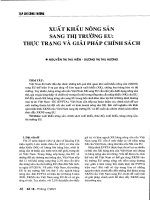 Xuất khẩu nông sản sang thị trường EU thực trạng và giải pháp chính sách 