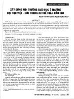 Xây dựng môi trường giáo dục ở Trường Đại học Việt Đức trong xu thế toàn cầu hóa