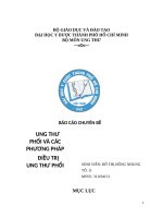 BÁO cáo CHUYÊN đề UNG THƯ PHỔI và các PHƯƠNG PHÁP điều TRỊ UNG THƯ PHỔI 