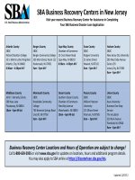 NJ Business Recovery Center Locations- Sandy