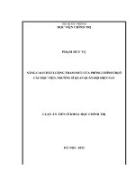 Nâng cao chất lượng tham mưu của phòng chính trị ở các học viện, trường sĩ quan quân đội hiện nay